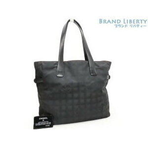 Chanel Travel Line Tote Black Nylon Leather Shoulder Bag